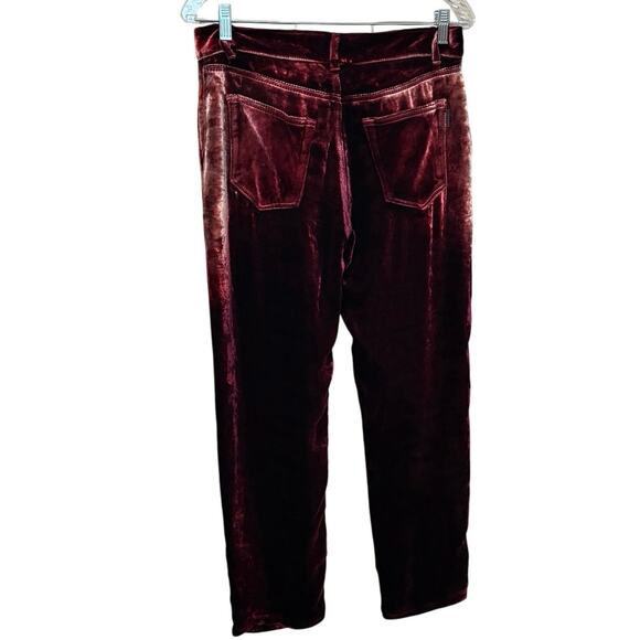 Saint Laurent Men’s Paris Runway Burgundy Velvet Trousers Size 29 - Picture 4 of 8